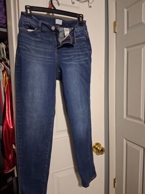 Time and Tru Blue Skinny Jeans with Faded Detail